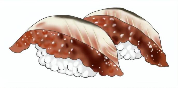 寿司ネタのイラスト　ウナギ 鰻,寿司,握り,食べ物,料理,献立,メニュー,和食,魚,海産物のイラスト素材