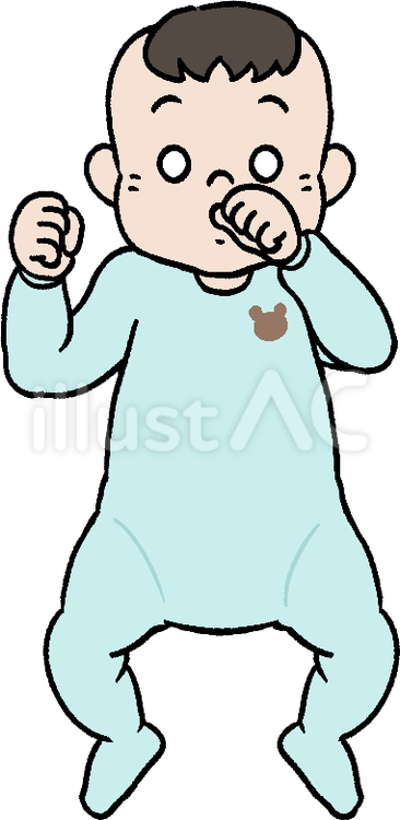 指しゃぶりをする赤ちゃん 赤ちゃん,ベビー,乳児のイラスト素材