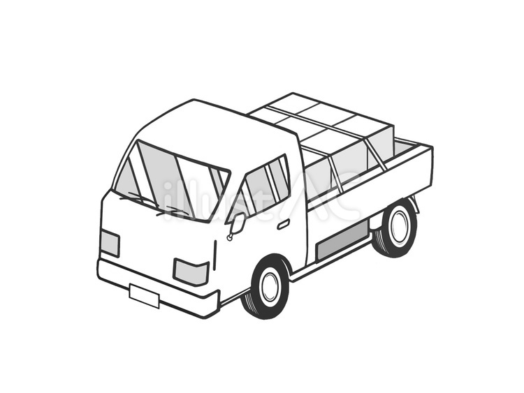 沢山の重い荷物を運ぶ車の軽トラック 軽トラック,車,軽自動車のイラスト素材