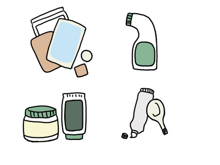 Illustration, medicine, wet cloth, tube, 