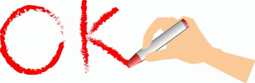 オッケークレヨン オッケー,了解,了承,承る,返事,書く,クレヨン,手,赤のイラスト素材