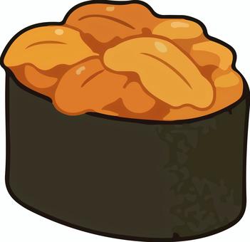 ウニの軍艦 寿司,酢飯,ご飯,高級,魚,ランチ,ディナー,ベクター,ウニ,雲丹のイラスト素材