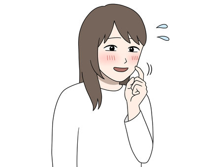 照れながら思いを打ち明ける女性