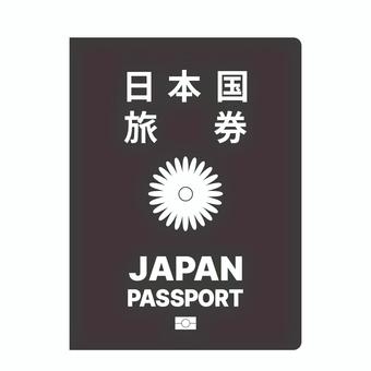 パスポート パスポート,旅券,旅行,日本,海外,渡航,留学,貴重品,身分証明書,モノクロのイラスト素材