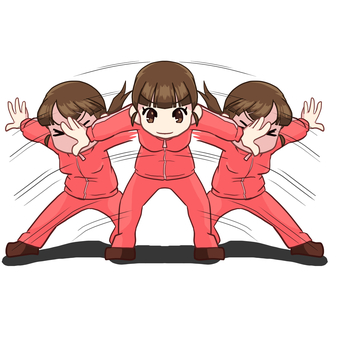 反復横跳び＿女性 人物,生活,全身,女性,反復横跳び,運動,ジャージのイラスト素材