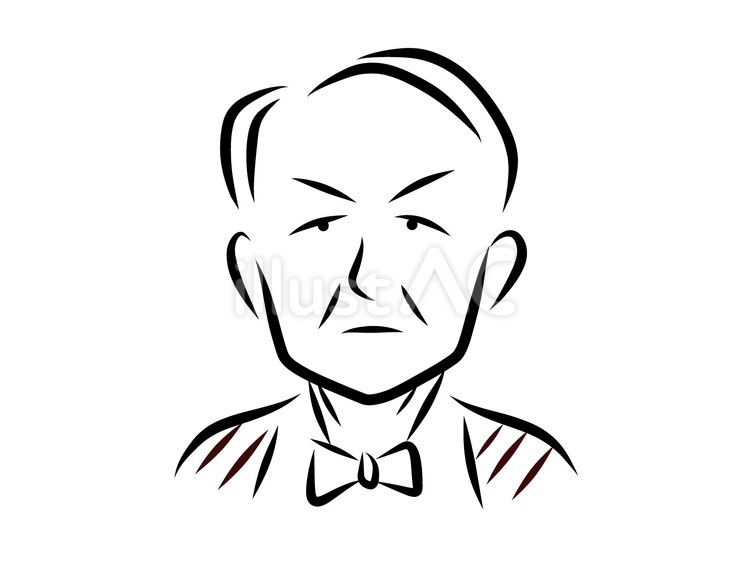 エジソン エジソン,発明家,手書きのイラスト素材