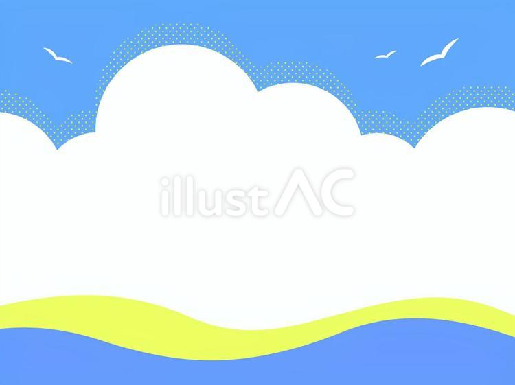 夏の空の背景フレーム 背景,夏,入道雲のイラスト素材
