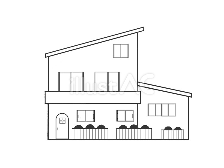 新築二階建てのお洒落な家(マイホーム) 家,マイホーム,屋根のイラスト素材