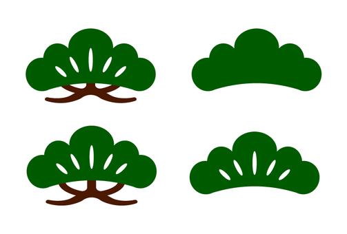 #3463シンプル松のイラスト 松,松の木,門松,葉っぱ,松飾り,シンプル,和風,和柄,正月,新年のイラスト素材