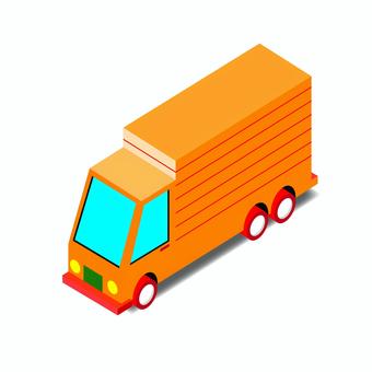 乗り物 088 トラック,車両,貨物車,配送車,運搬,輸送,車,オレンジ,荷物,運送のイラスト素材