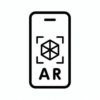 ARのアイコン アイコン,単品,モノクロ,ベクター,ar,拡張現実,スマホ,テクノロジー,仮想空間,バーチャルのイラスト素材