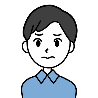 困る男性のイラスト 男性,困る,人物,イラスト,シンプル,正面,20代,30代,素材,商用可のイラスト素材