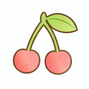 Cherry, cherries, watercolor, hand drawn, JPG, PNG and AI