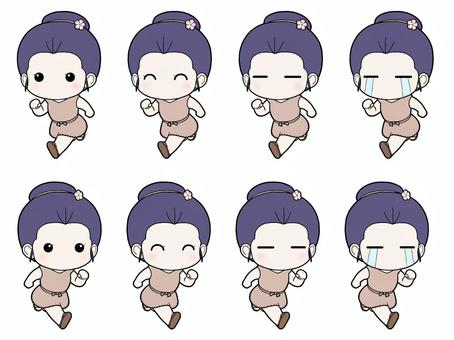 삽화, 여성, 전신, 2 바디, 