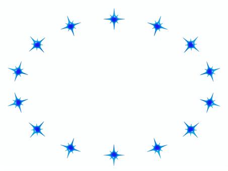 青いダイヤの楕円3Dフレーム ダイヤ,キラキラ,フレーム,3d,丸,楕円,飾り枠,立体,マーク,可愛いのイラスト素材