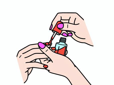 ネイルです 手,ネイル,施術,除光液,爪,美容,綺麗,女子力,白背景のイラスト素材