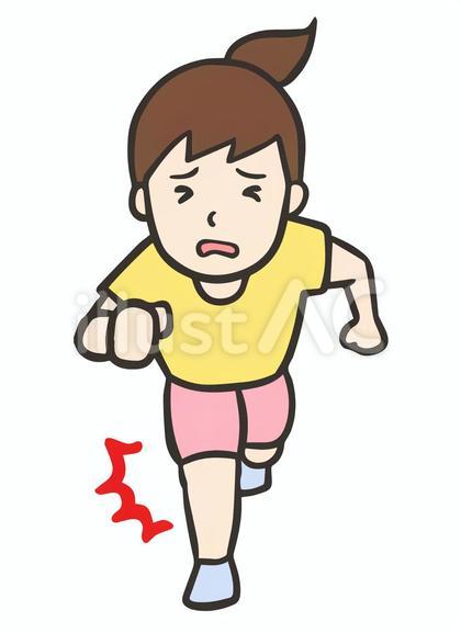 走って膝を怪我した女性