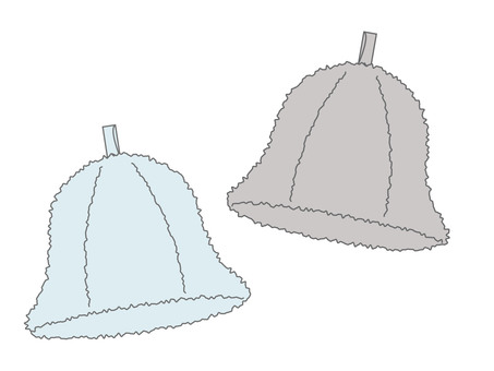 サウナハット サウナハット,サウナ,お風呂,銭湯,サ活,帽子,グレー,水色のイラスト素材