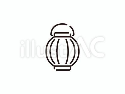 提灯のシンプルイラスト 線