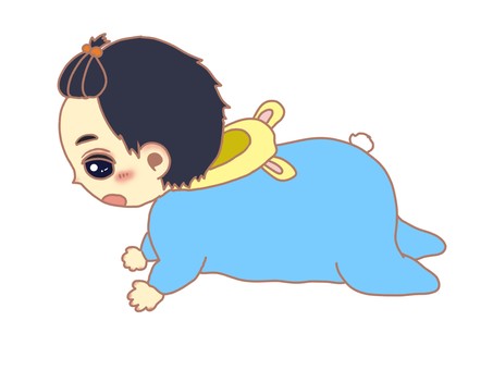 ハイハイする赤ちゃん 赤ちゃん,子供,はいはい,手描き,子育てのイラスト素材