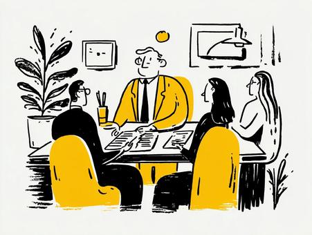 面接に臨む求職者と面接官