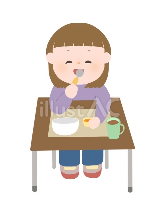 美味しそうにデザートを食べる女の子イラスト - No: 25733213｜無料イラスト・フリー素材なら「イラストAC」
