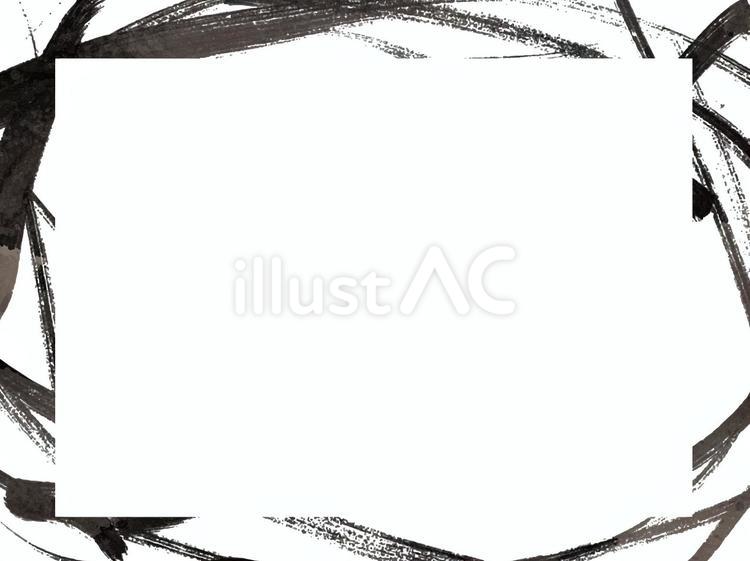 筆書きの背景フレーム素材 手描き,水彩,筆のイラスト素材