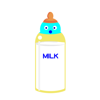 哺乳瓶キャラクター。 哺乳瓶,ミルク,飲料,赤ちゃん,吸うのイラスト素材