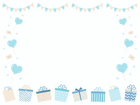 ホワイトデーのプレゼントとガーランド ホワイトデー,whiteday,背景,フレーム,プレゼント,ハート,リボン,枠,飾り枠,3月のイラスト素材