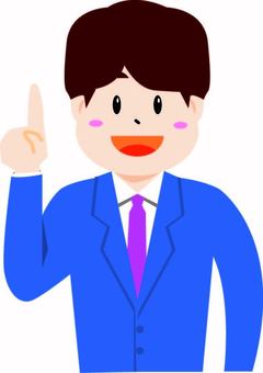 指さし男性 指さし男性 男性,青年,サラリーマンのイラスト素材