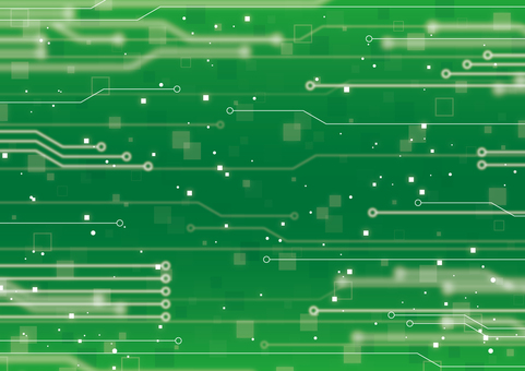 電子回路の緑色のサイバー背景素材 デジタル,サイバー,テクノロジー,電子回路,基盤,光,ライン,緑色,背景のイラスト素材