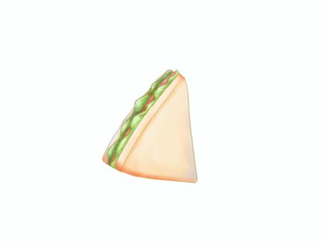 水彩画風サンドイッチのイラスト サンドイッチ,パン,食パン,野菜,トマト,レタス,水彩,手描き,ランチ,昼食のイラスト素材