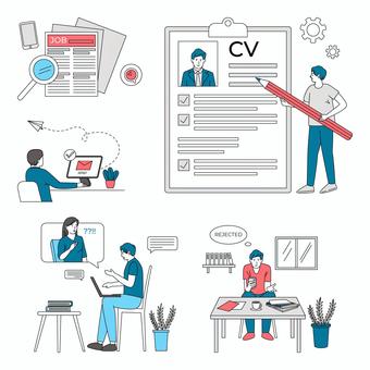 Illustration, röportaj yapmak, röportaj, mülakat görevlisi, 