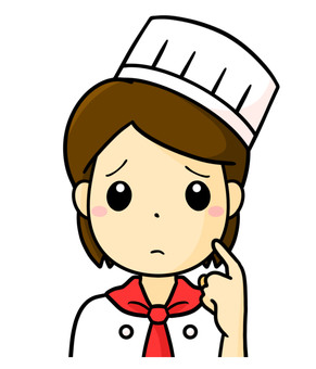 パティシエ 困り顔 手あり パティシエ 困り顔 手あり 女性,パティシエ,困るのイラスト素材