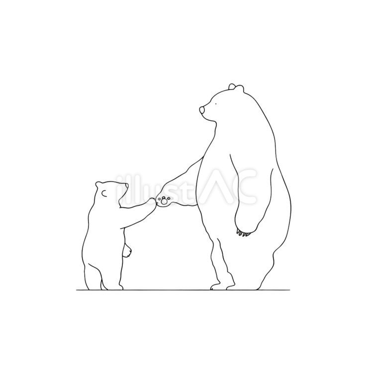 Free Vectors | Simple line drawing illustration of a mother and baby bear