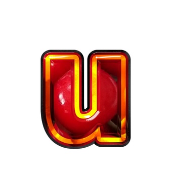 アルファベット小文字u 文字,ギラギラ,赤色,アルファベット,uのイラスト素材