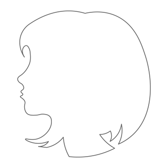 女の子の横顔 女の子,横顔,線画,可愛い,人物,ボブショート,シルエットのイラスト素材