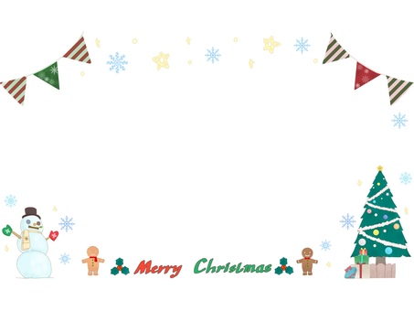 可愛いクリスマスのフレーム3 クリスマス,フレーム,枠,飾り枠,額縁,セット,冬,クリスマスツリー,プレゼント,クッキーのイラスト素材
