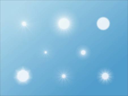 Illustration, sun, light, set, 