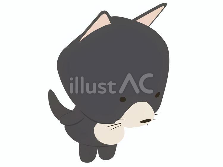 下を見る_犬 下,見る,犬のイラスト素材