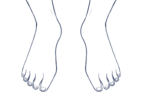 上から見た足 足,はだし,シンプル,線画,俯瞰のイラスト素材