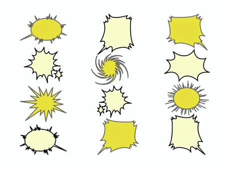 Illustration, red, frame, speech balloon, 