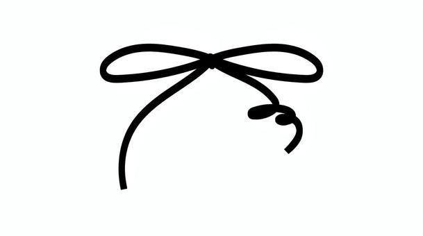 太いリボン リボン,飾り,ラッピング,モノクロ,線画,プレゼント,手描き,紐,太い,くるくるのイラスト素材