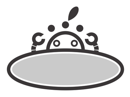 ロボットのフレーム(びっくりマーク)03 ロボット,びっくりマーク,フレーム,おもちゃ,メカ,機械,気づき,思いつきのイラスト素材