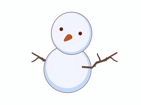 シンプルな雪だるまのイラスト