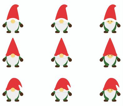 かわいいサンタの小人の妖精　赤緑 サンタ,サンタクロース,妖精,小人,サンタさん,クリスマス,トムテ,ニッセ,トントゥ,かわいいのイラスト素材