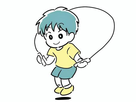 縄跳びをする子供 なわとび,子ども,男の子,小学生,園児,キッズ,運動,遊び,体育,練習のイラスト素材