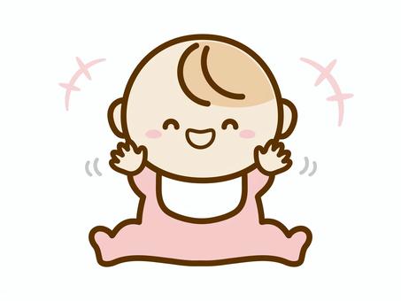 笑顔の赤ちゃん、笑う・喜ぶ・ごきげん 赤ちゃん,笑顔,笑う,かわいい,手描き,喜ぶ,嬉しい,はしゃぐ,ごきげん,うれしいのイラスト素材