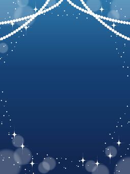 パール付きのきらきら背景・紺_縦 青,紺,パール,アーチ,グラデーション,星,星屑,光,輝き,きらめきのイラスト素材