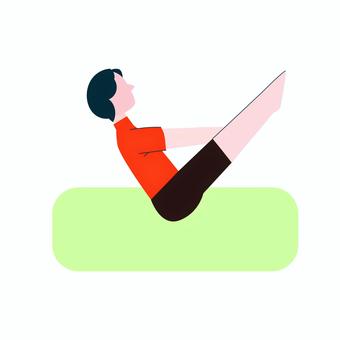 ヨガ 065 ヨガ 065 ヨガ,ストレッチ,エクササイズ,ポーズ,全身,部位,腹筋,筋肉痛,トレーニング,筋肉のイラスト素材